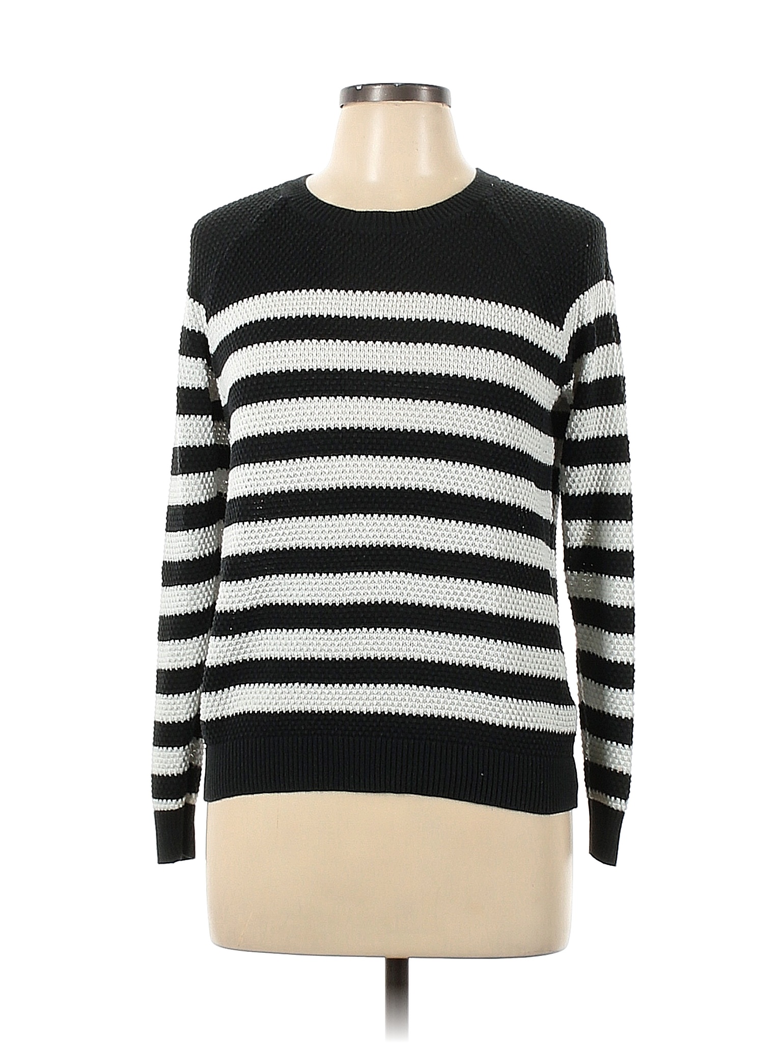 Old Navy Color Block Stripes Black Pullover Sweater Size L 58 off