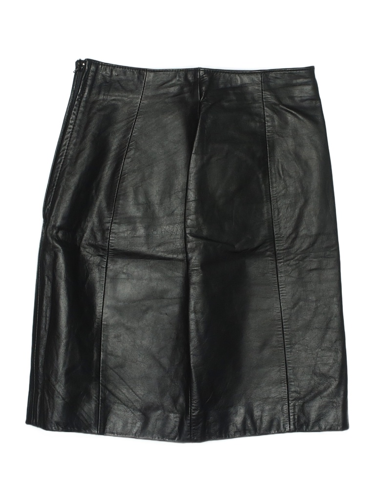 Byrnes & Baker 100% Leather Solid Black Leather Skirt Size 2 - 64% off ...