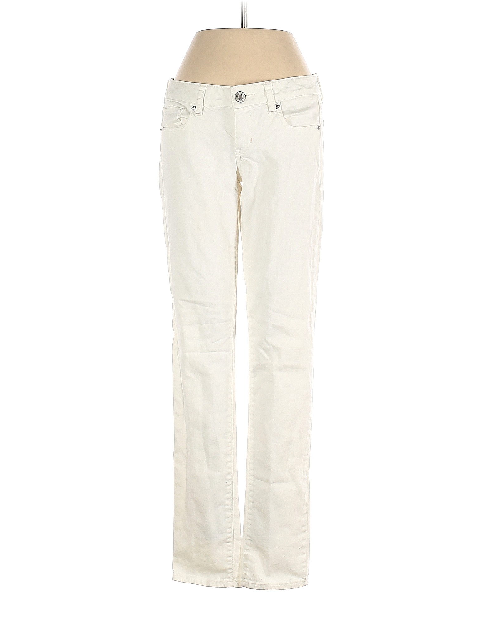 American Eagle Outfitters Solid Ivory Jeans Size 0 - 69% off | thredUP
