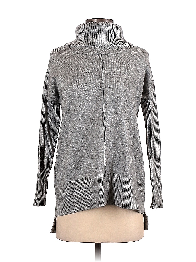Cable & Gauge Color Block Marled Gray Turtleneck Sweater Size S - 52% ...