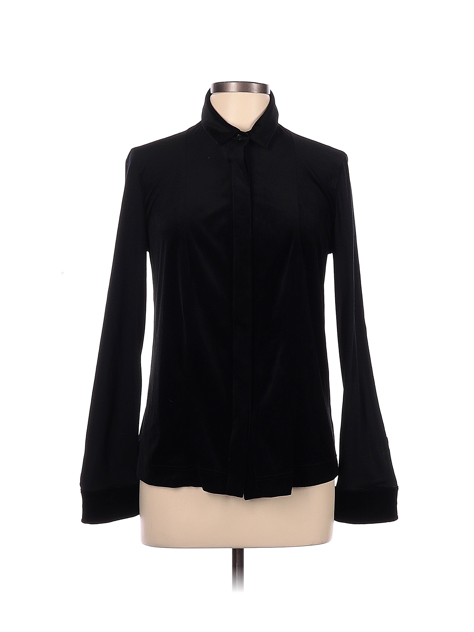 Akris Punto Solid Black Long Sleeve Top Size 12 85 off thredUP