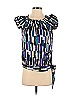 Chime Purple Black Short Sleeve Blouse Size S - photo 1