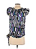 Chime Purple Black Short Sleeve Blouse Size S - photo 2
