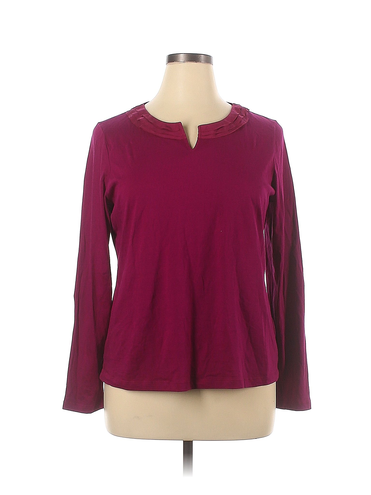 Lands' End 100% Cotton Solid Purple Long Sleeve Top Size XL - 71% off ...