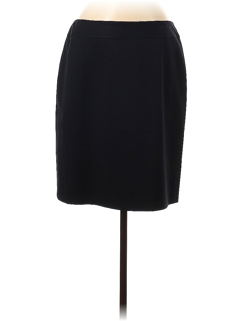 Tahari Solid Black Casual Skirt Size 10 (Petite) - photo 1