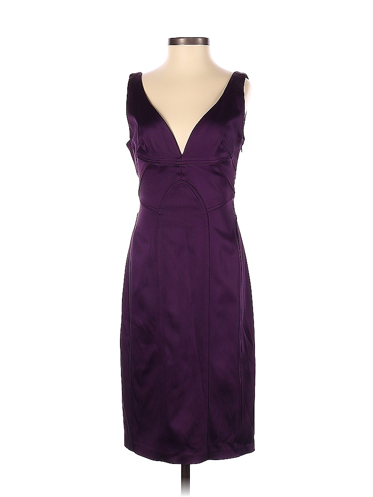 David Meister Solid Colored Purple Cocktail Dress Size 2 - photo 1