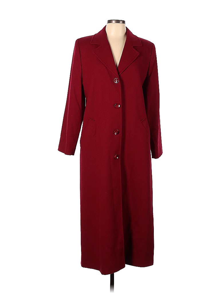 Pendleton 100 Merino Wool Solid Colored Red Wool Coat Size 10 66
