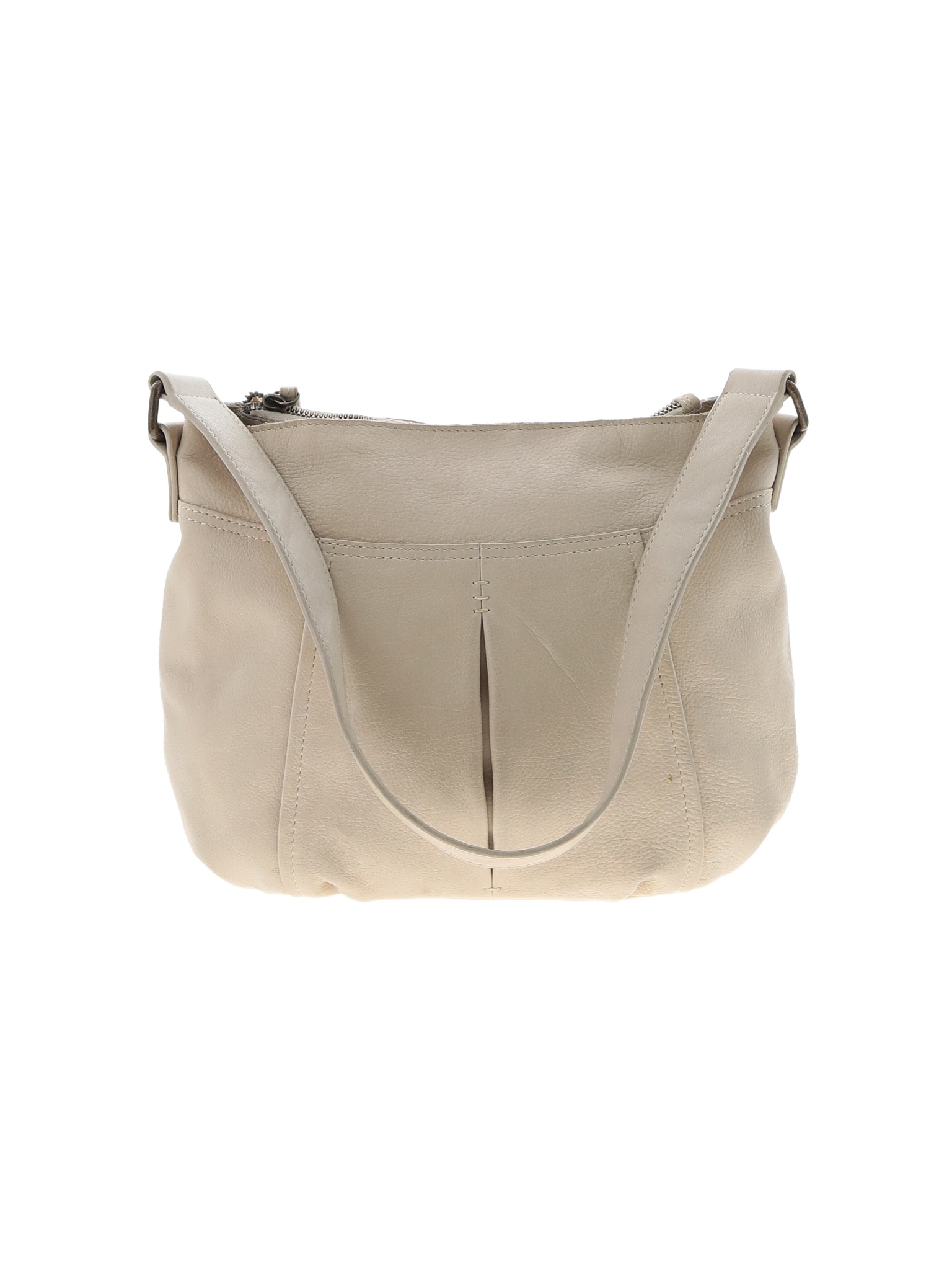 American Leather Co 100% Leather Solid Ivory Leather Shoulder Bag One ...