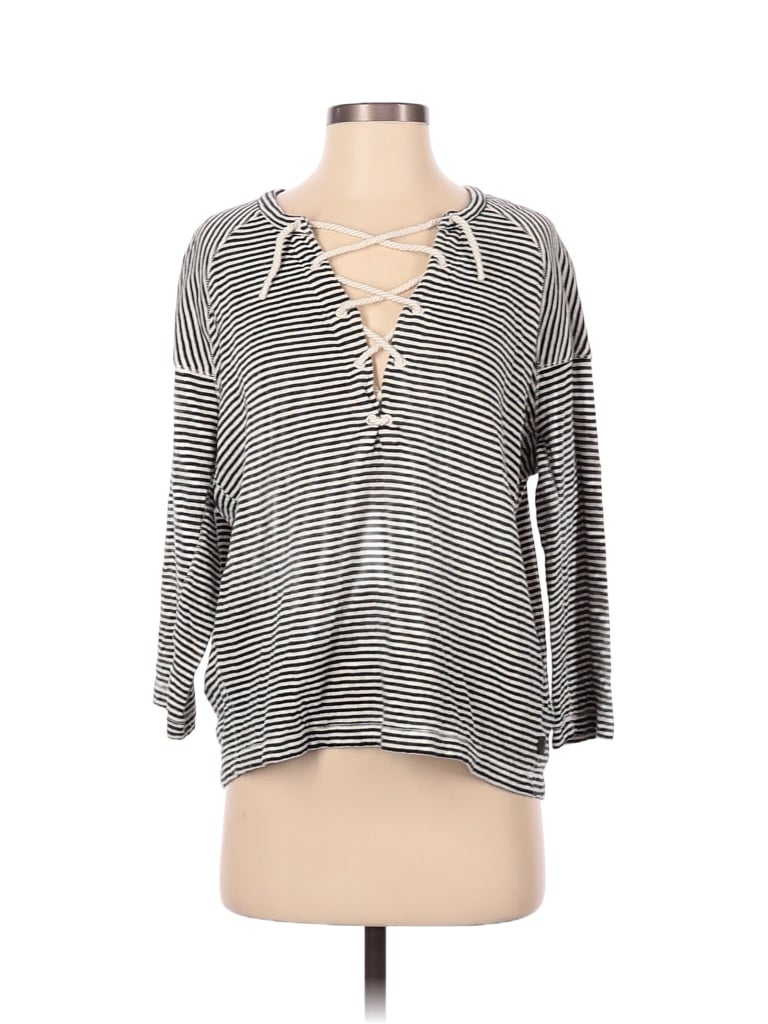 Scotch & Soda 100% Cotton Gray Ivory Long Sleeve Top Size P (petite) - photo 1