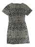 H&M Jacquard Snake Print Acid Wash Print Batik Brocade Animal Print Leopard Print Black Tan Casual Dress Size 2 - photo 1