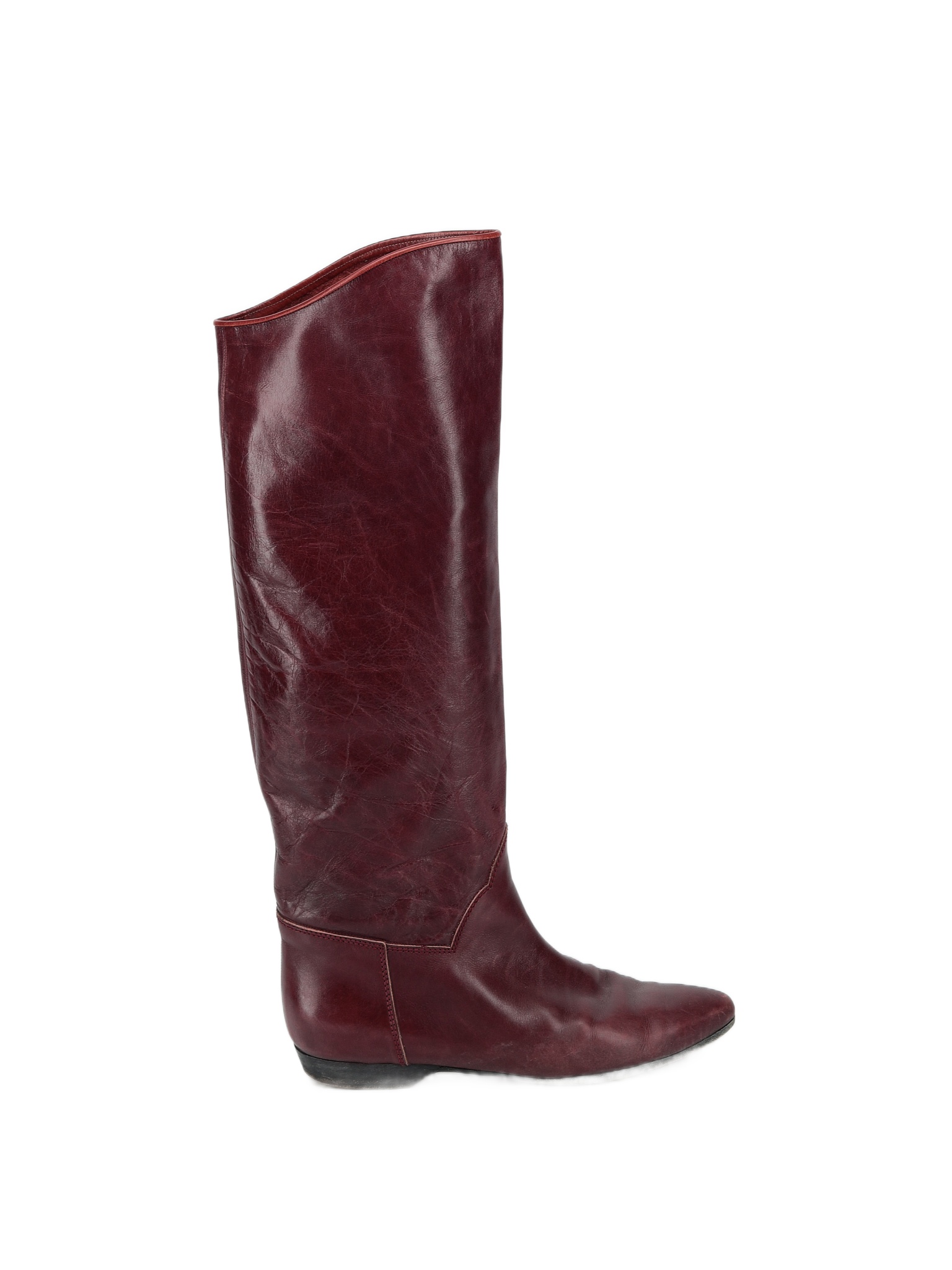 Yves Saint Laurent Rive Gauche Solid Colored Burgundy Boots Size 8 77 off thredUP