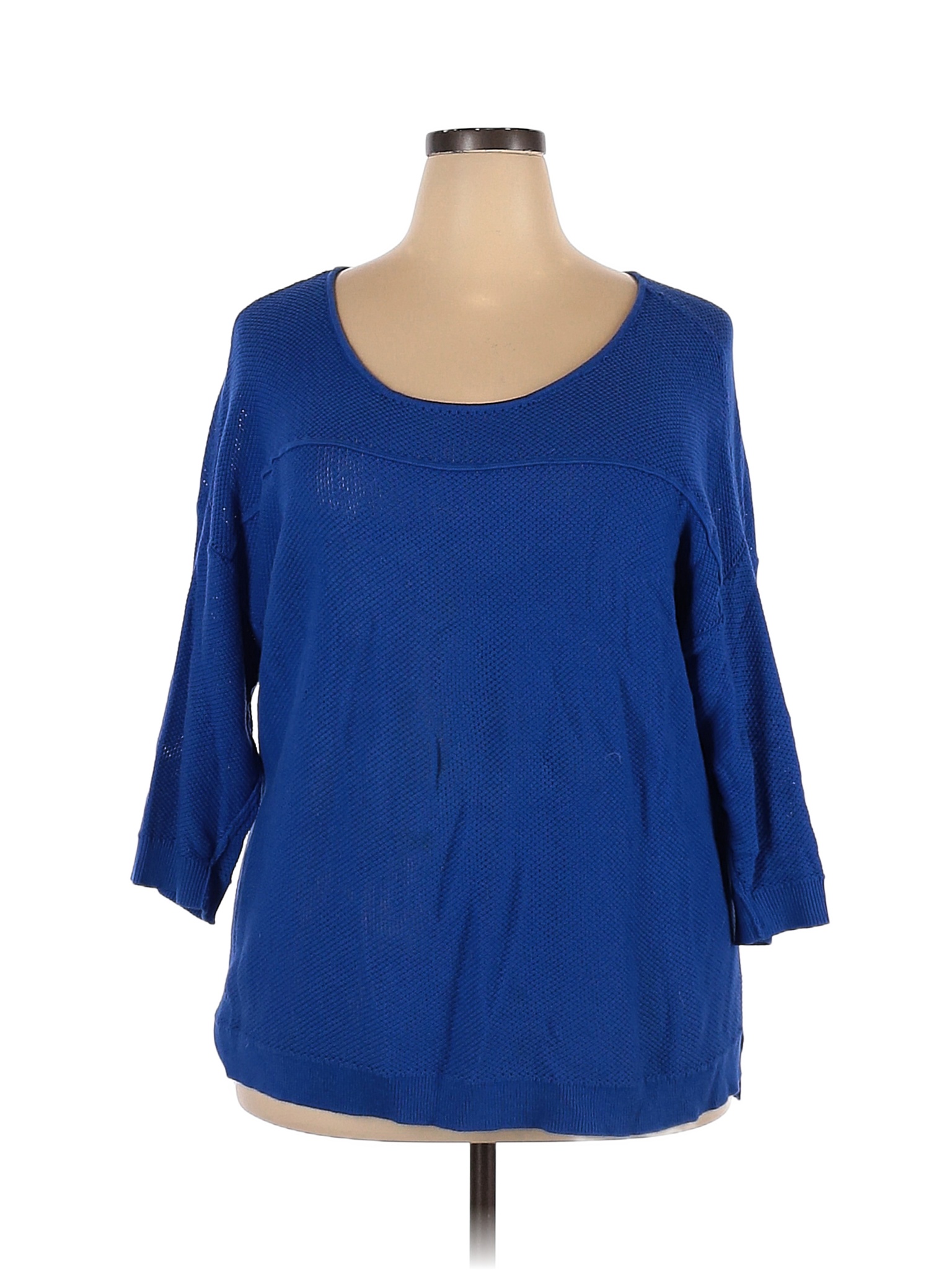 a.n.a. A New Approach Color Block Blue Pullover Sweater Size 2X (Plus ...