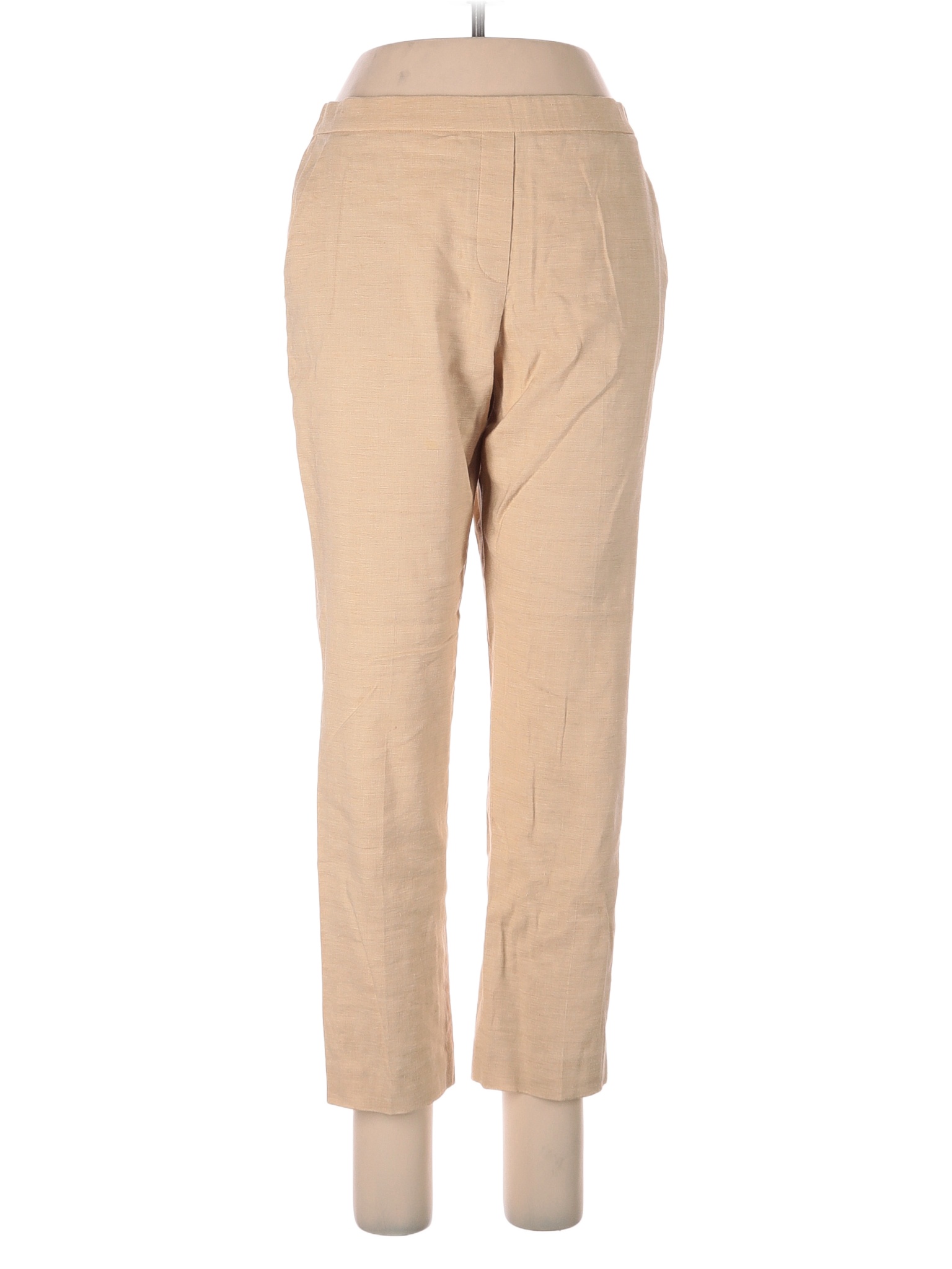 Theory Solid Colored Tan Linen Pants Size 6 81 off thredUP
