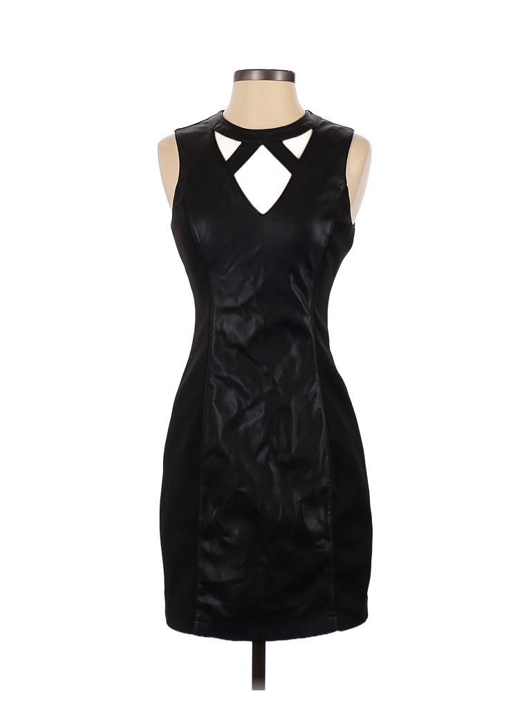 Guess 100% Polyester Solid Black Cocktail Dress Size 2 - 85% off | thredUP