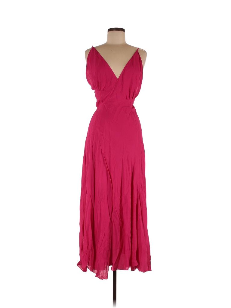 Zara 100% Polyester Solid Pink Cocktail Dress Size M - 44% off | thredUP