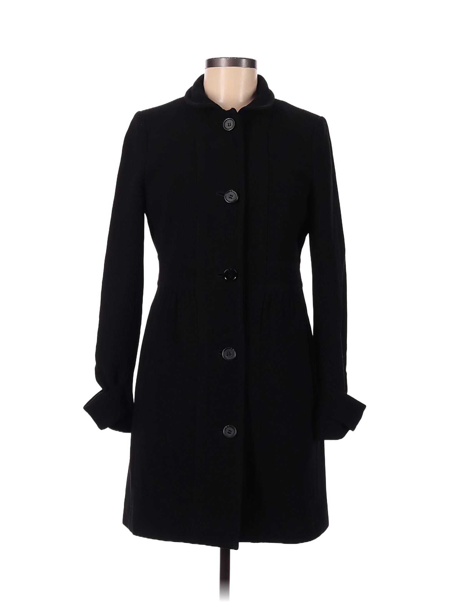 J.Crew Solid Black Wool Coat Size 6 75 off thredUP