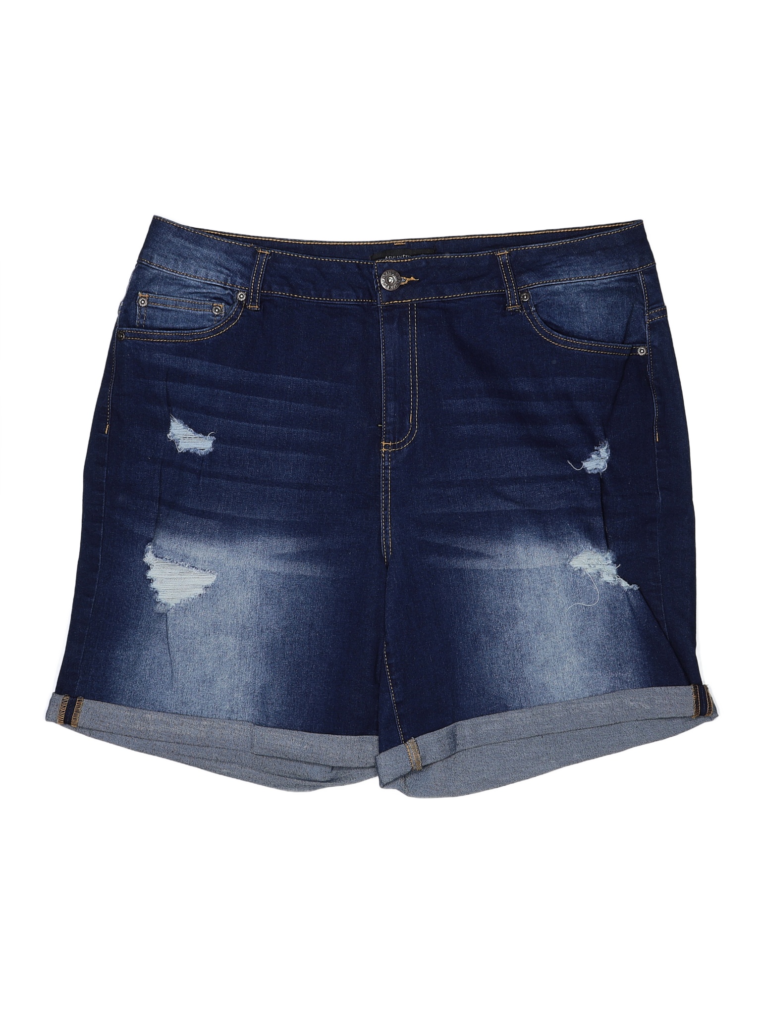 Ashley Stewart Solid Blue Denim Shorts Size 20 (Plus) 66 off thredUP