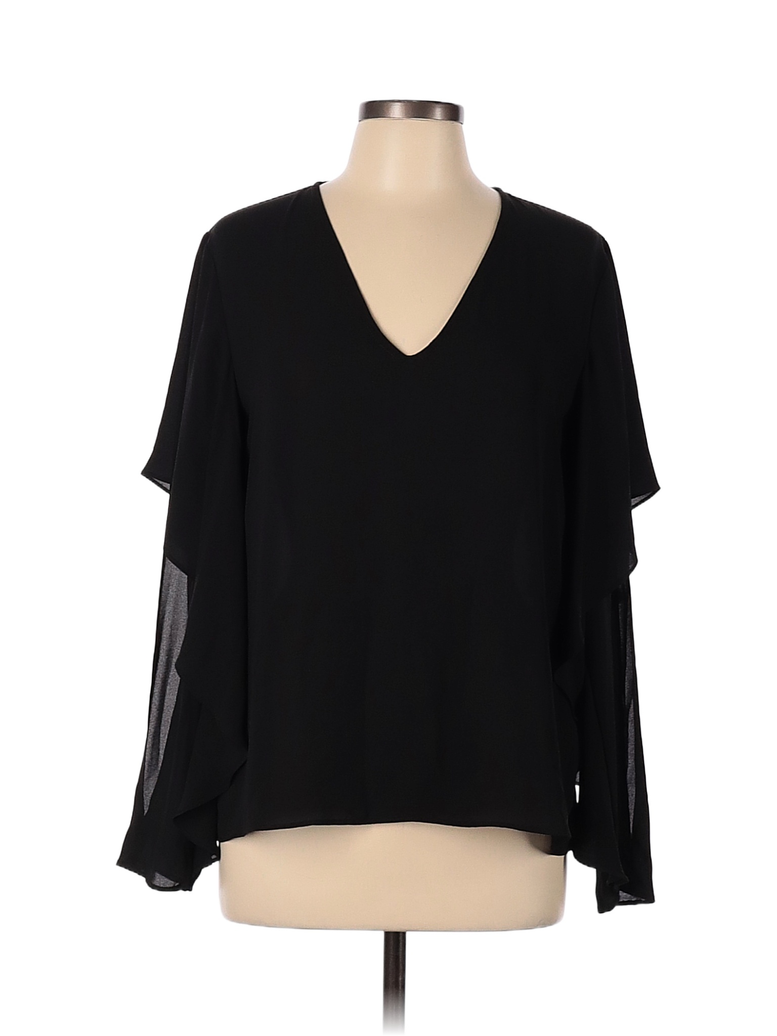 Bailey 44 100% Polyester Solid Black Long Sleeve Blouse Size L - 88% ...