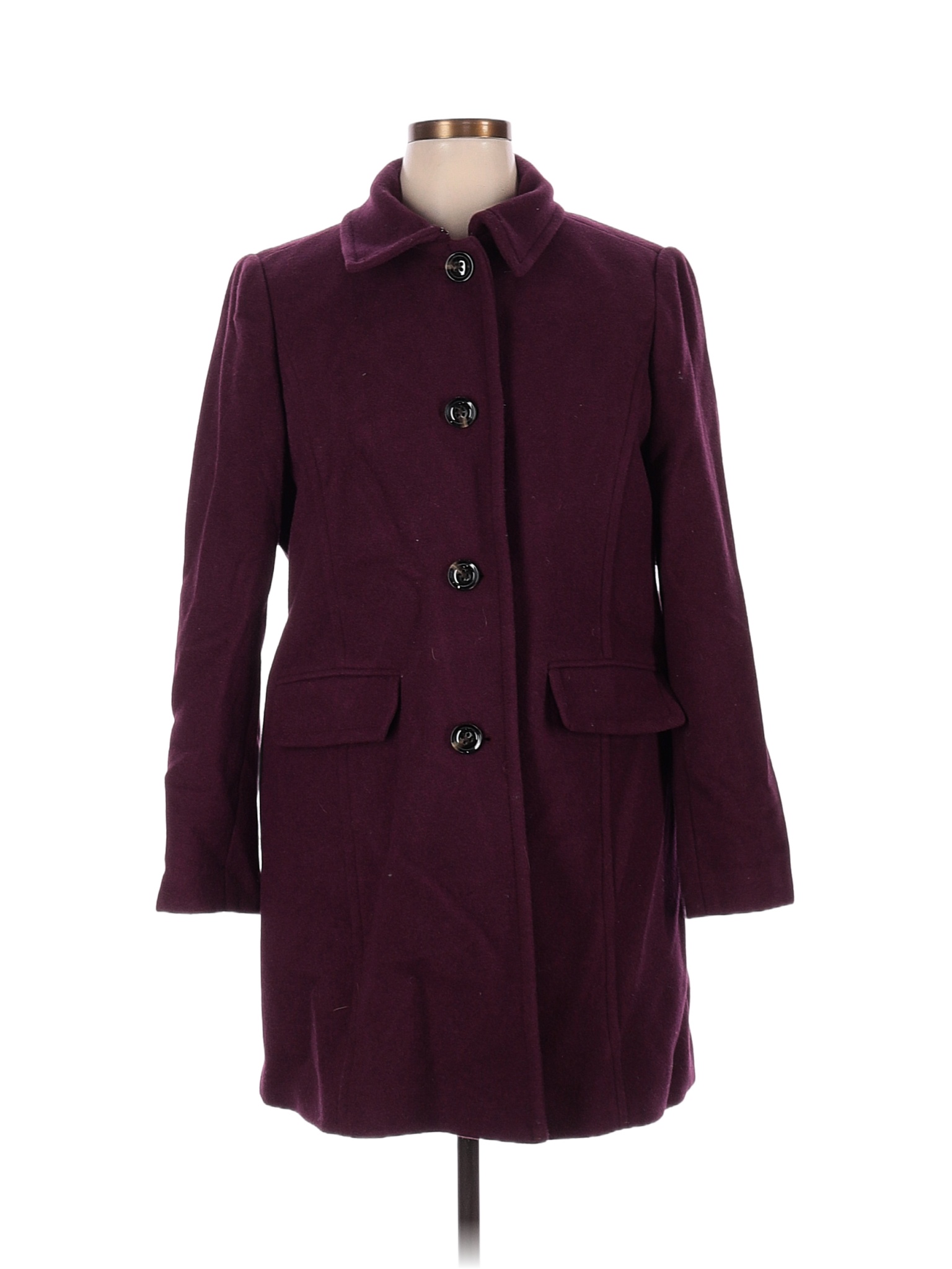 Lands' End Solid Colored Burgundy Coat Size 16 70 off thredUP