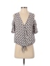 Veronica M. 100% Polyester Ivory Blue Short Sleeve Blouse Size S - photo 1