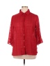 Cj Banks 100% Polyester Checkered-gingham Colored Red Long Sleeve Blouse Size 0X (Plus) - photo 1