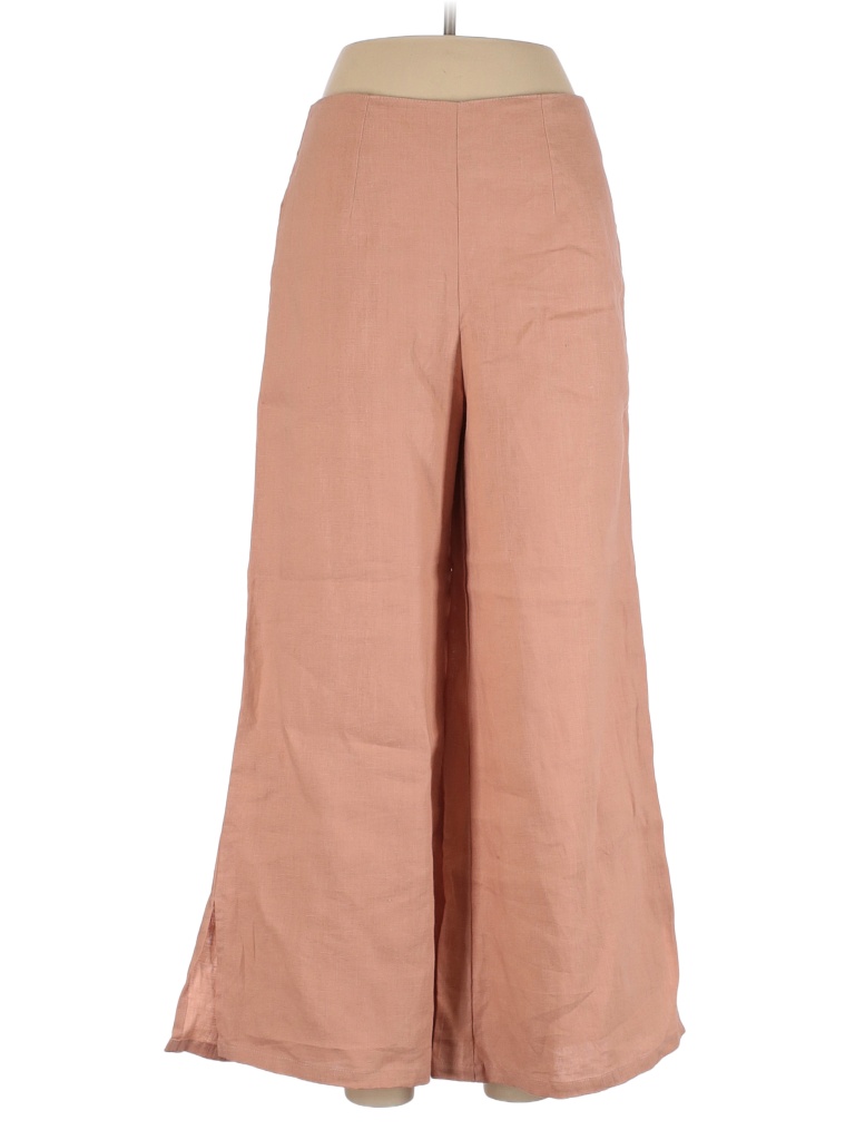 Faithfull the Brand 100 Linen Solid Tan Linen Pants Size 6 75 off