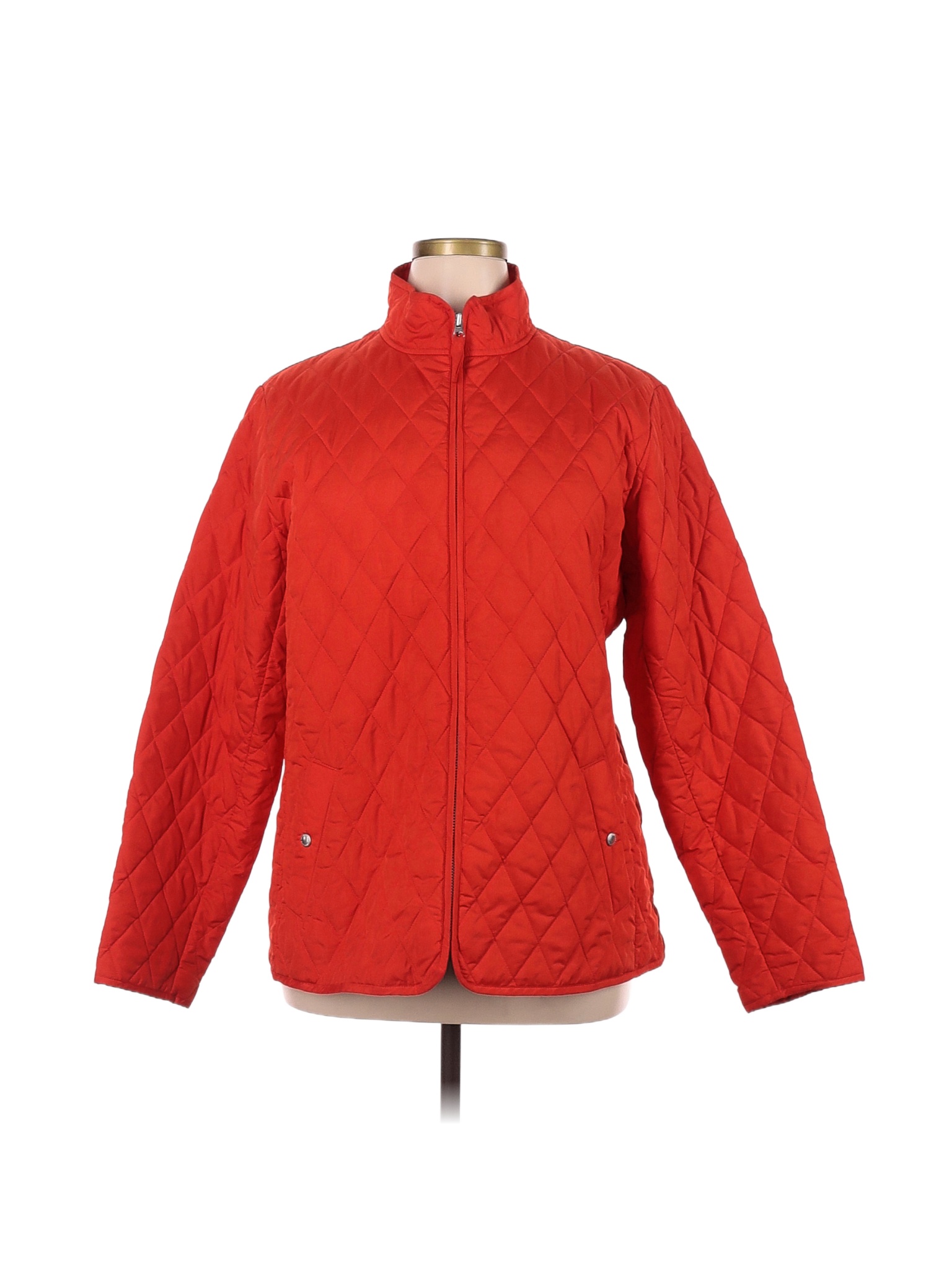 Lands' End 100 Polyester Solid Orange Coat Size XL 84 off thredUP