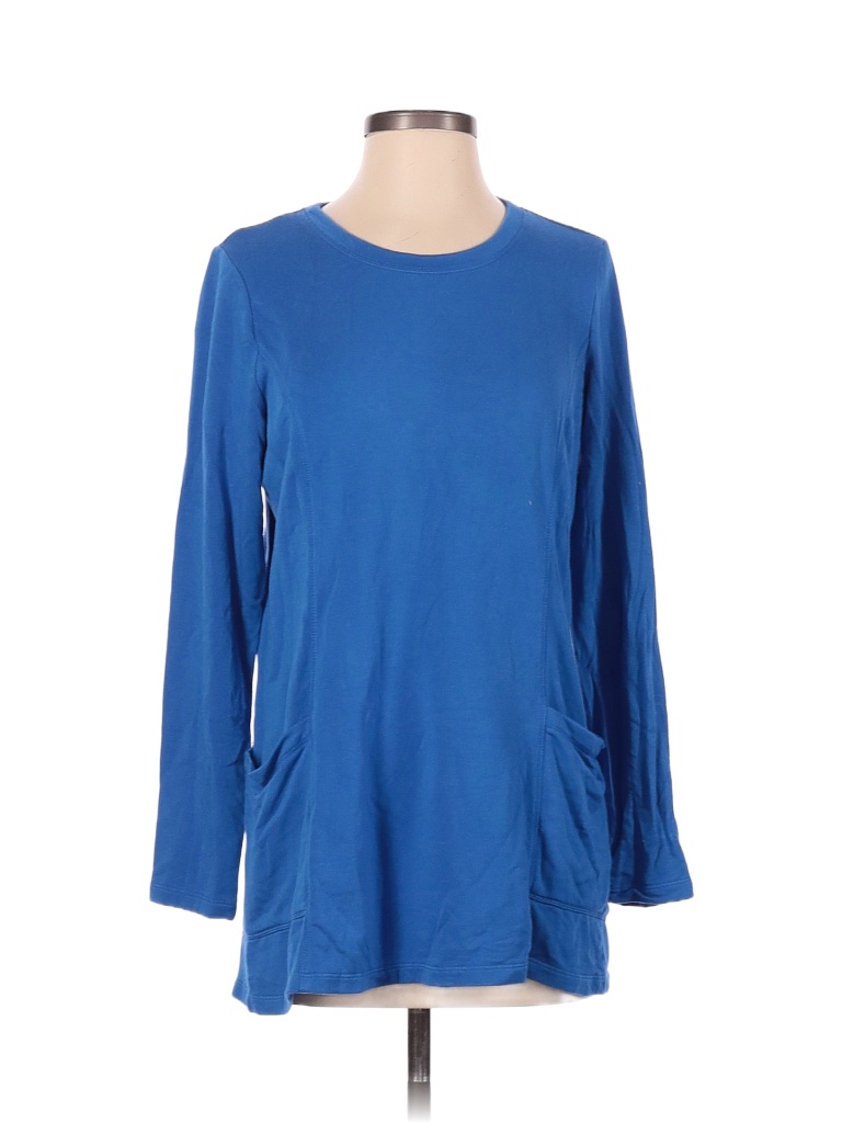 Susan Graver Solid Blue Sweatshirt Size S - photo 1