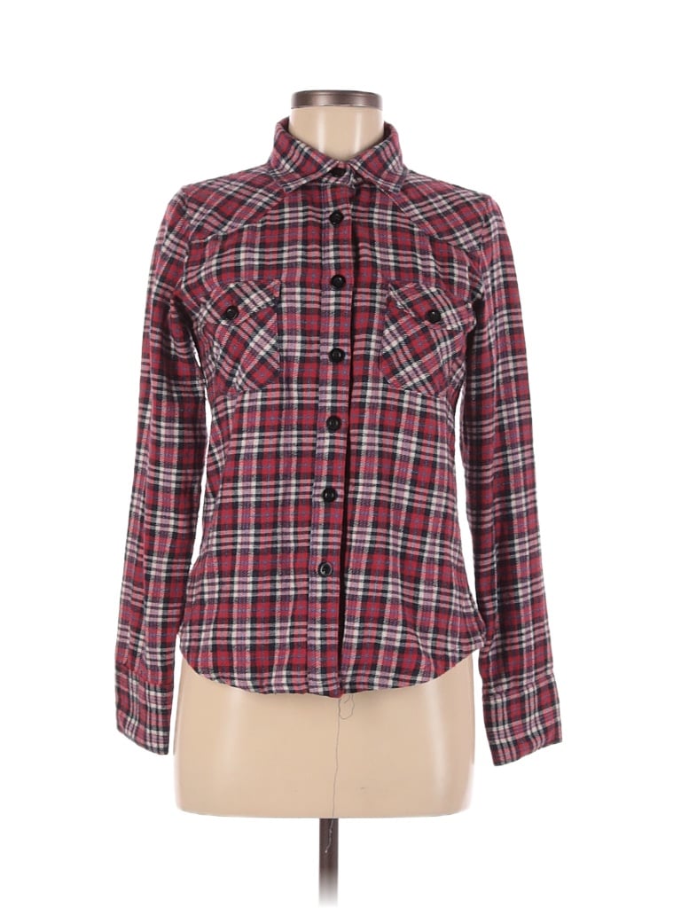 Pre-owned Assorted Brands Long Sleeve Button Down Shirt In Red
