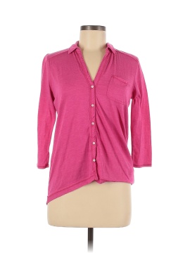 Abercrombie & Fitch long sleeve henley top in pink