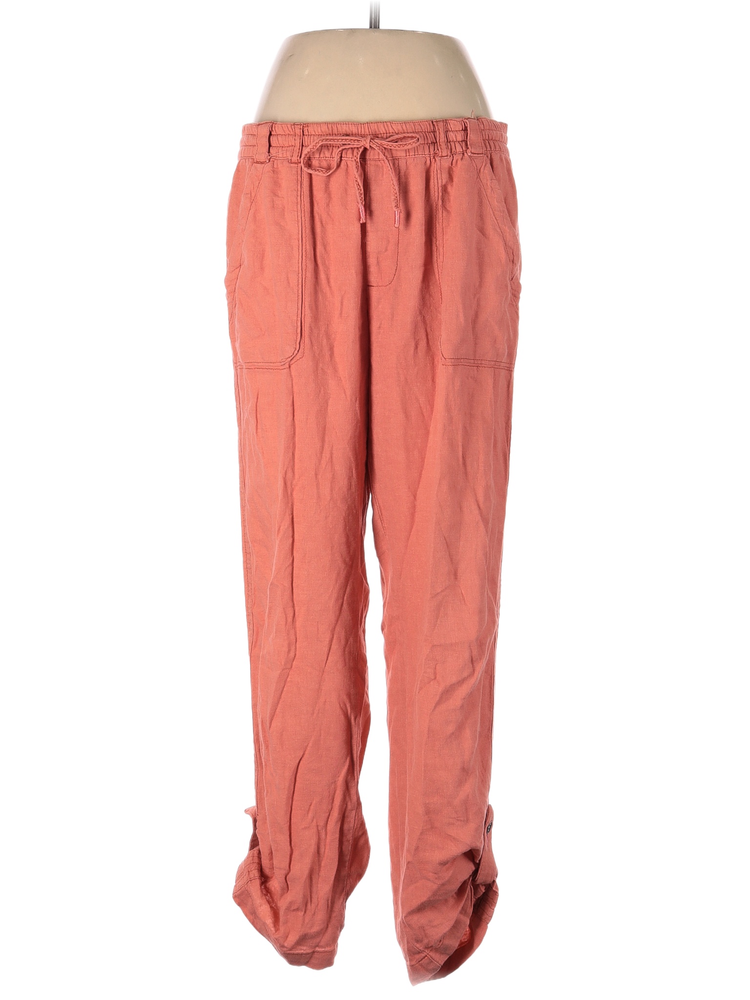 Hei Hei Solid Orange Linen Pants Size M 81 off thredUP