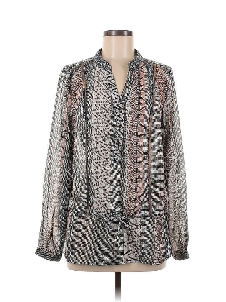 Katie's Kloset 100% Polyester Gray Long Sleeve Blouse Size M - photo 1