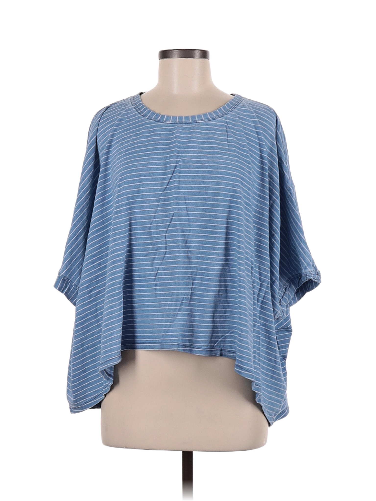 Jane and Delancey 100% Cotton Stripes Blue Short Sleeve Top Size M - 56 ...