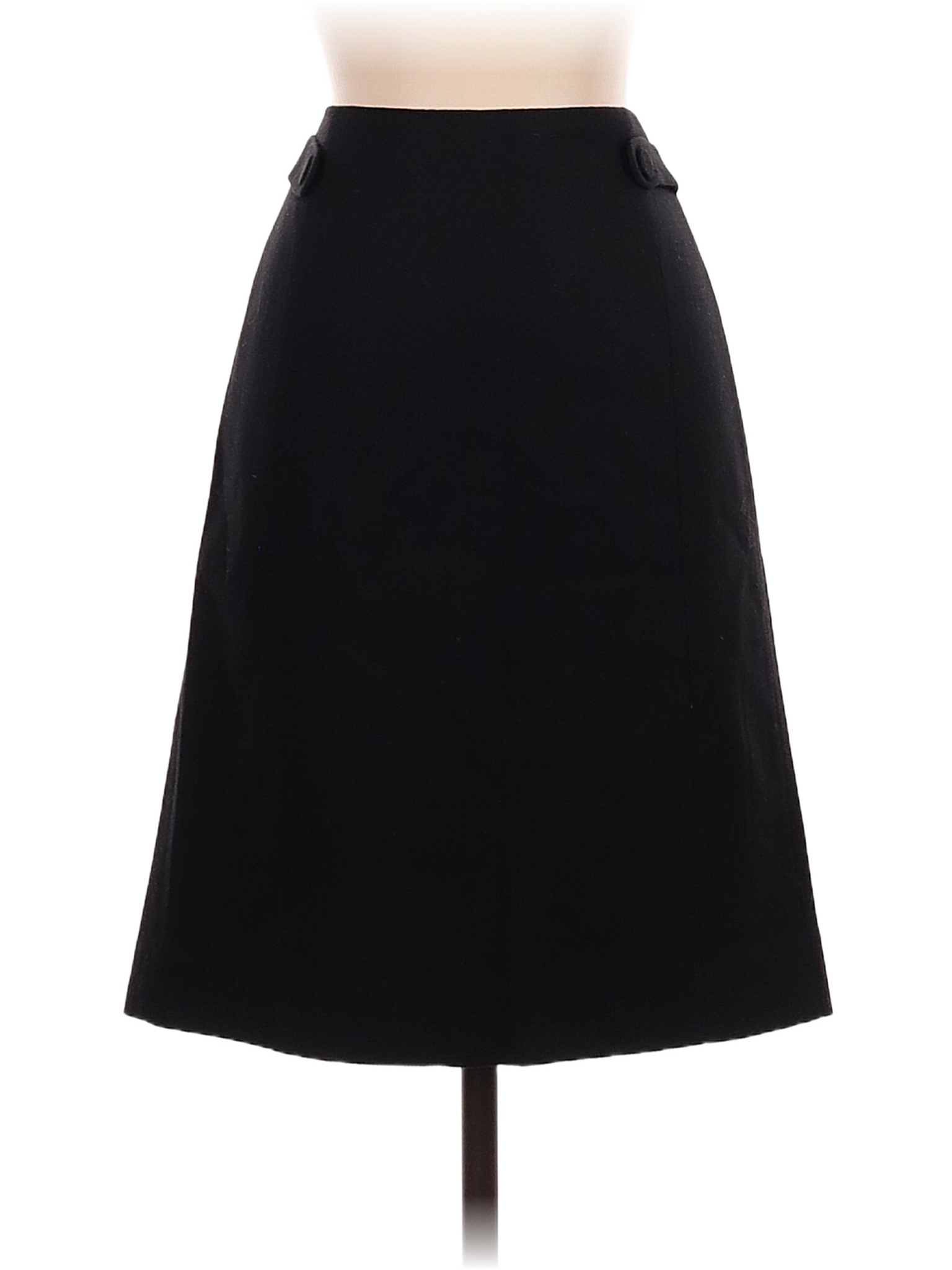 J.Crew 100 Wool Solid Black Wool Skirt Size 4 83 off thredUP