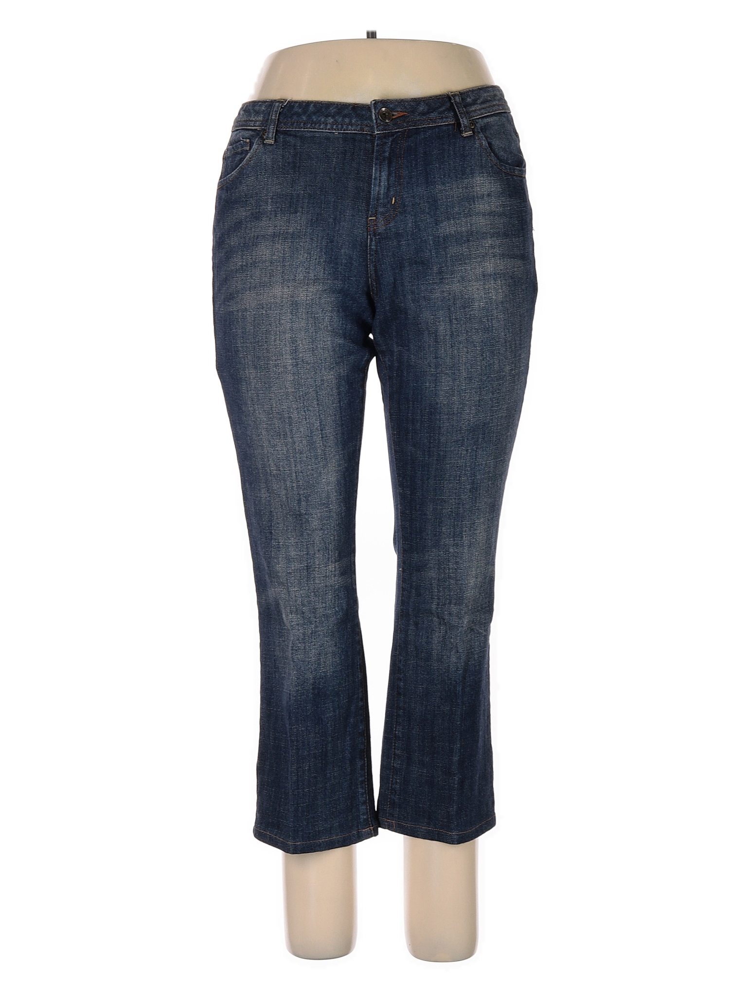 a.n.a. A New Approach Solid Blue Jeans Size 14 (Petite) - 64% off | thredUP