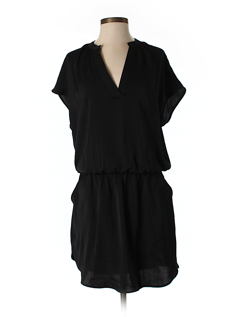 Banana Republic 100% Polyester Solid Black Casual Dress Size 6 (Petite ...