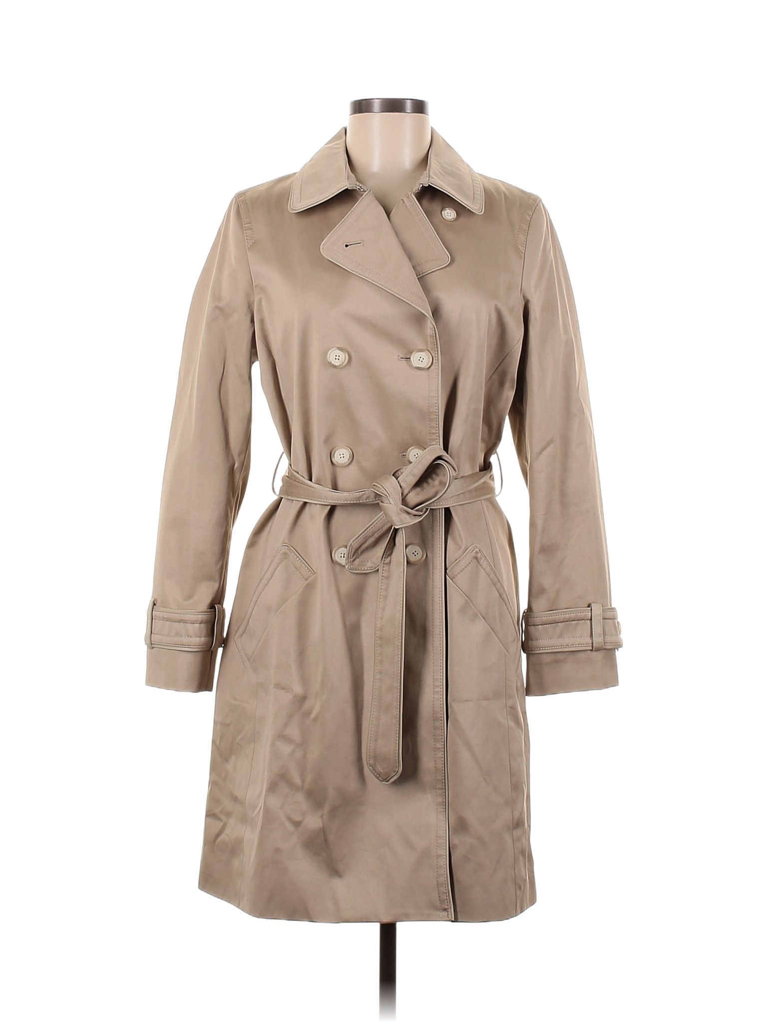 Coach 100% Cotton Solid Colored Tan Trenchcoat Size M - 62% off | thredUP