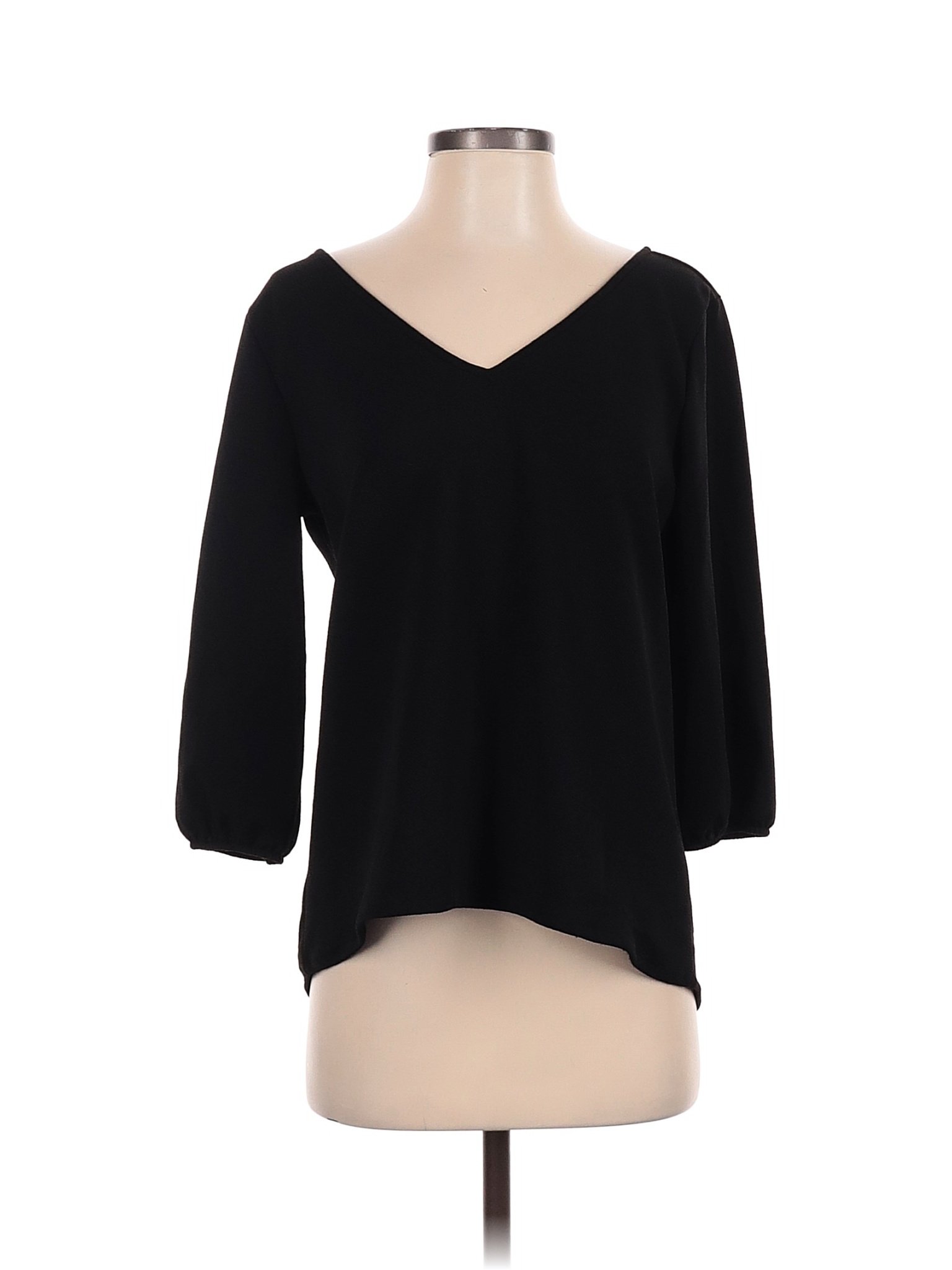 7th Avenue Design Studio New York & Company Black 3/4 Sleeve Blouse ...