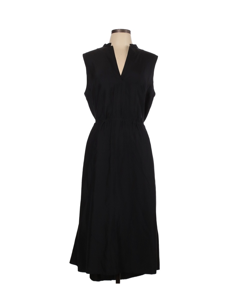 Vince. 100% Silk Solid Black Casual Dress Size L - 77% off | ThredUp