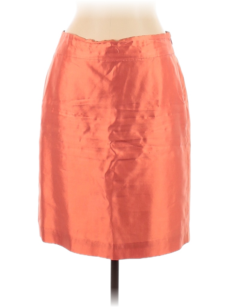 Jcrew 100 Silk Solid Orange Silk Skirt Size 10 84 Off Thredup