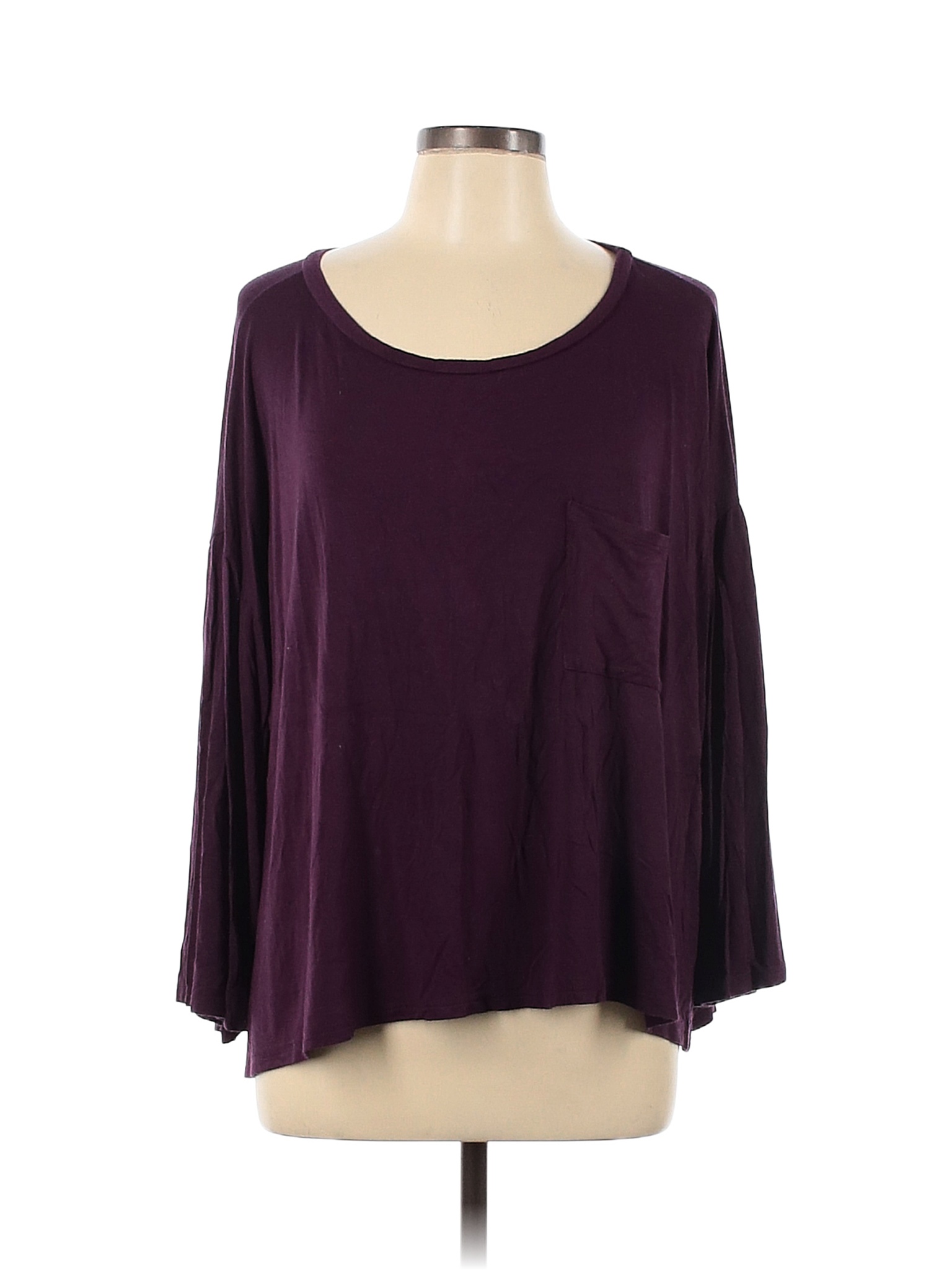Assorted Brands Colored Purple 3/4 Sleeve T-Shirt Size L - 56% off ...