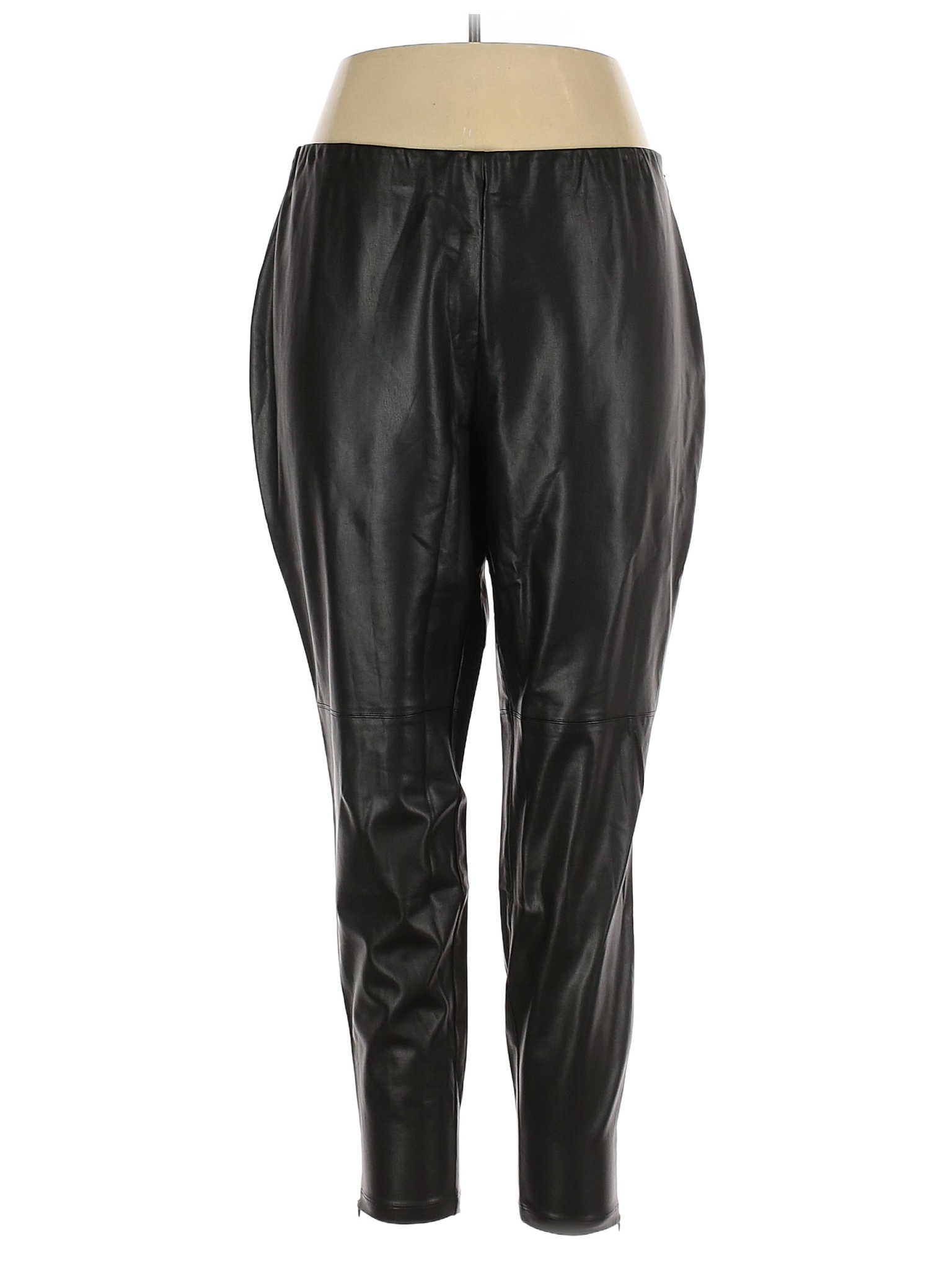 Lisa Rinna Solid Black Faux Leather Pants Size 22 (Plus) - 76% off ...