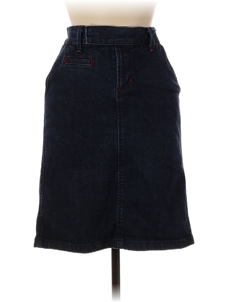 Old Navy Solid Blue Denim Skirt Size 6 62 off thredUP