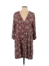 H&M 100% Viscose Paisley Argyle Aztec Or Tribal Print Burgundy Red Casual Dress Size 10 - photo 1