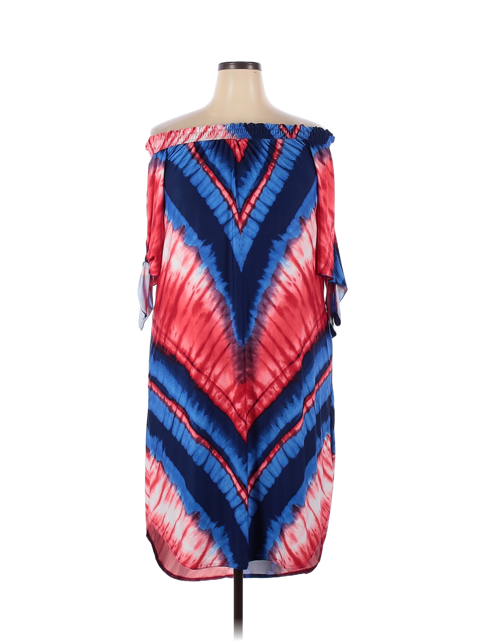 Ashley Stewart Multi Color Blue Casual Dress Size 18 20 Plus (Plus