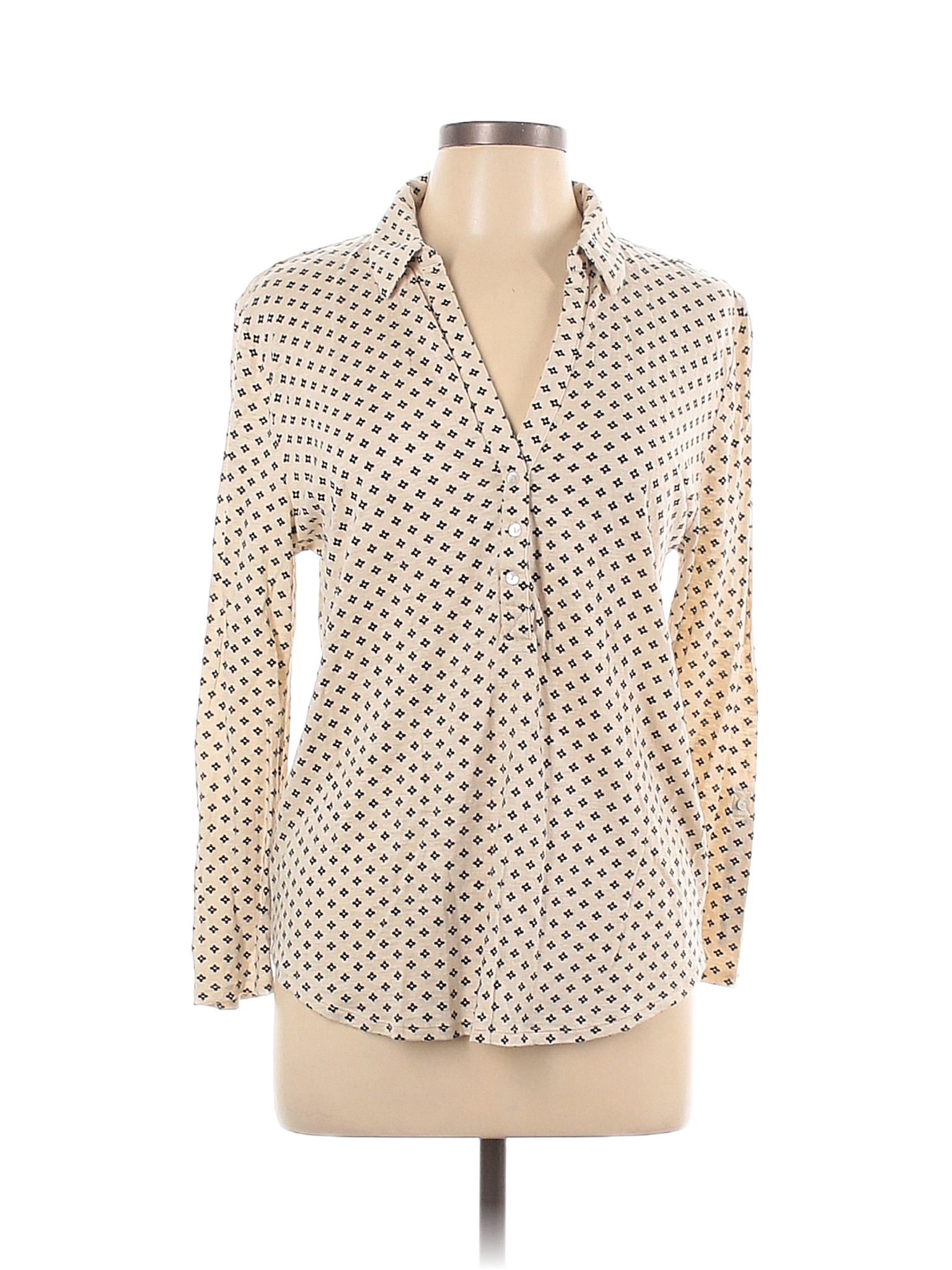 Ann Taylor Polka Dots Colored Tan Long Sleeve Henley Size L - 75% off ...