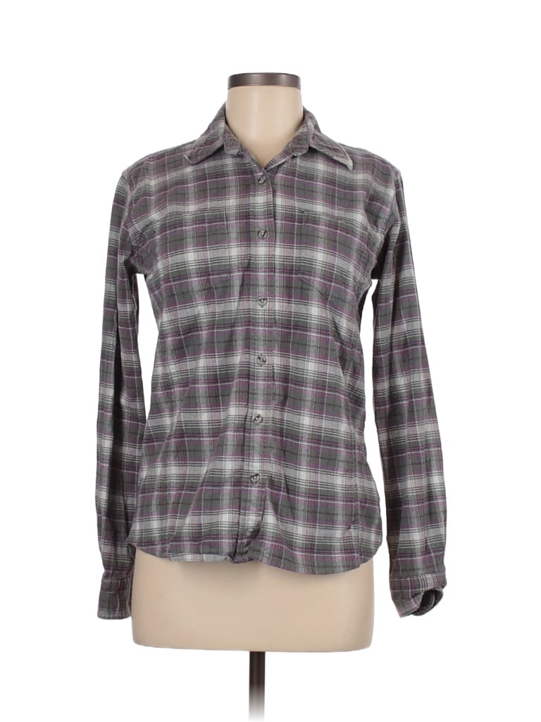 CG-L-CG Plaid Gray Green Long Sleeve Button-Down Shirt Size M - photo 1