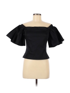 Lug Von Siga 100% Cotton Solid Black 3/4 Sleeve Blouse Size 38 (EU