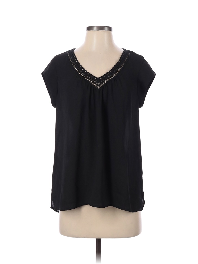 DR2 100% Polyester Black Short Sleeve Blouse Size S - 78% off | thredUP