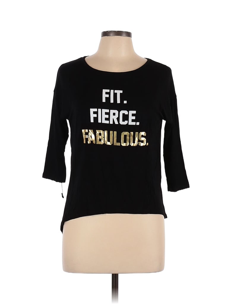 Pre-owned Stella & Dot 3/4 Sleeve T-shirt In Black